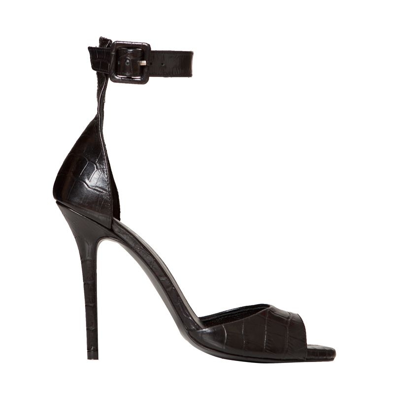 Sandalias mypeeptoes de tacón de piel negra 