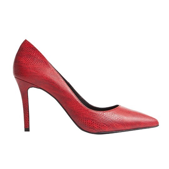 zapatos salon piel grabada color rojo efecto boa con tacon 7,9 centimetros de mas34 para invitadas fiesta boda nochevieja online