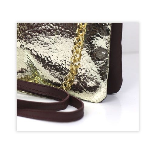 Bolso clutch piel metalizado dorado SAN en piel de Stella Rittwagen 