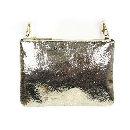Bolso clutch piel metalizado dorado SAN en piel de Stella Rittwagen 