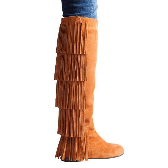 bota flecos marron ante calzado ideal plana shopping apparentia