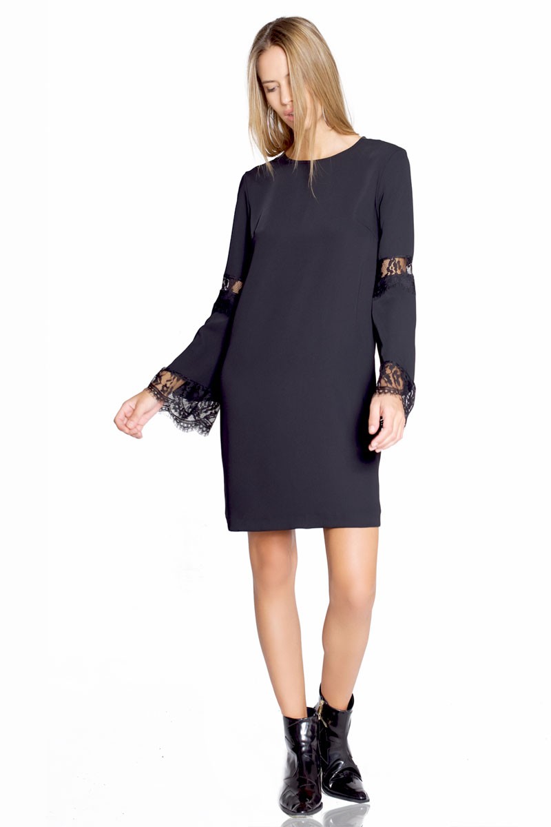 vestido corto negro recto invitada boda fiesta felipe albernaz comprar online apparentia