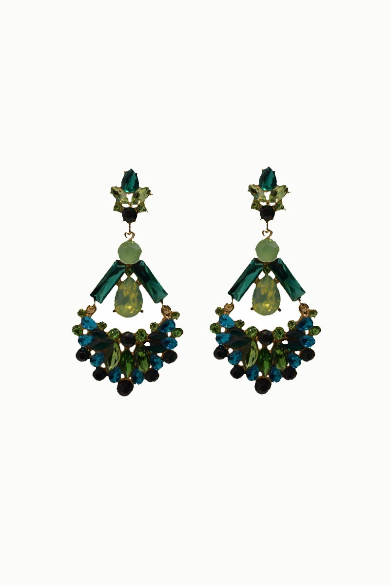 pendientes piramide verdes azules para apparentia invitadas