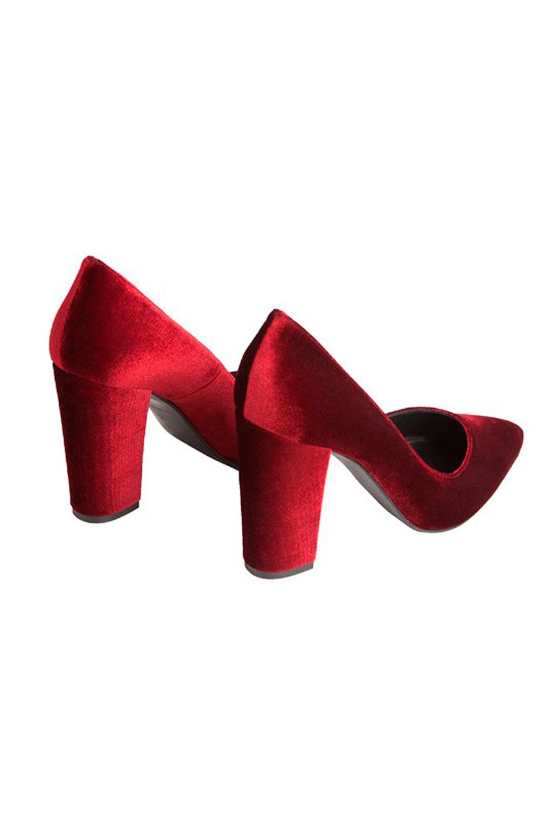 stilettos granates terciopelo tacon cuadrado fiesta invitada boda evento apparentia