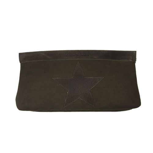 Cartera de mano marrón chocolate clutch stella rittwagen