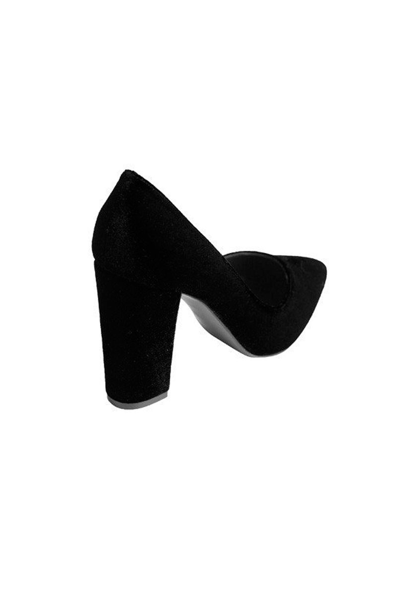 zapato tacon cuadrado terciopelo negro stiletto fiesta nochevieja evento comprar online