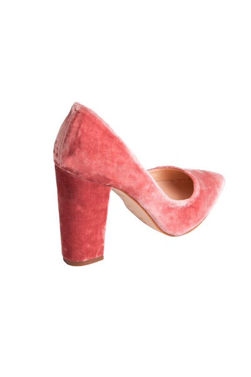 zapato salon perfecto elegante stiletto de tacon cuadrado y terciopelo rosa para fiesta invitada boda evento ocasion de mas 34 para apparentia