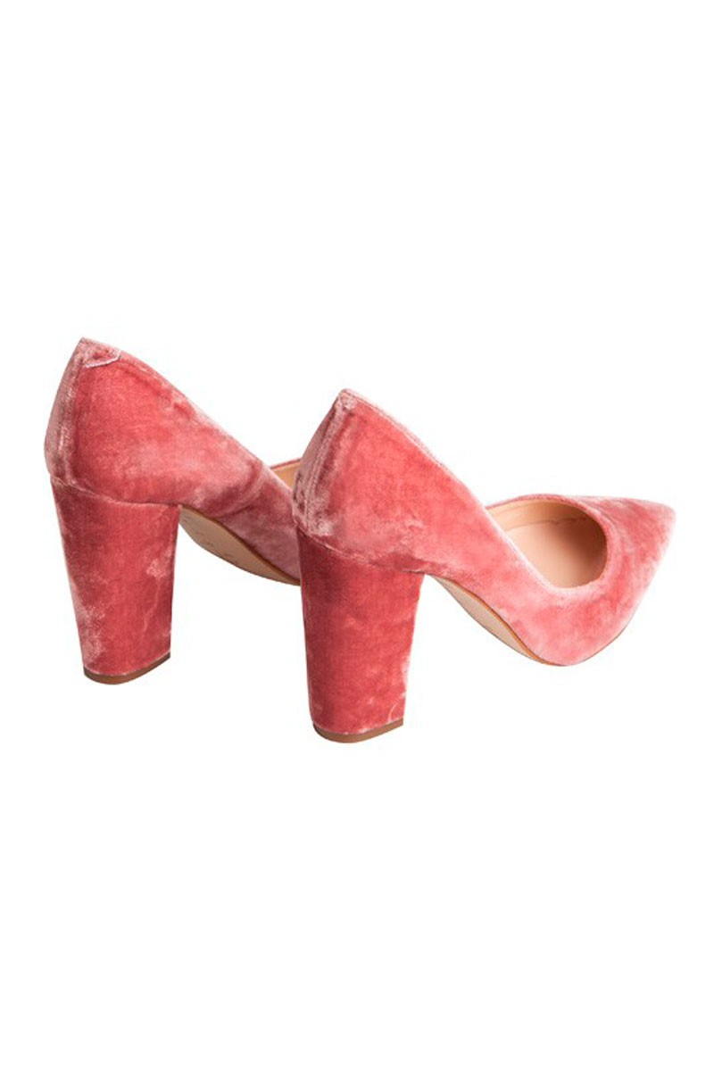 zapatos tacon salon terciopelo rosa boda invitada evento ocasion comprar online