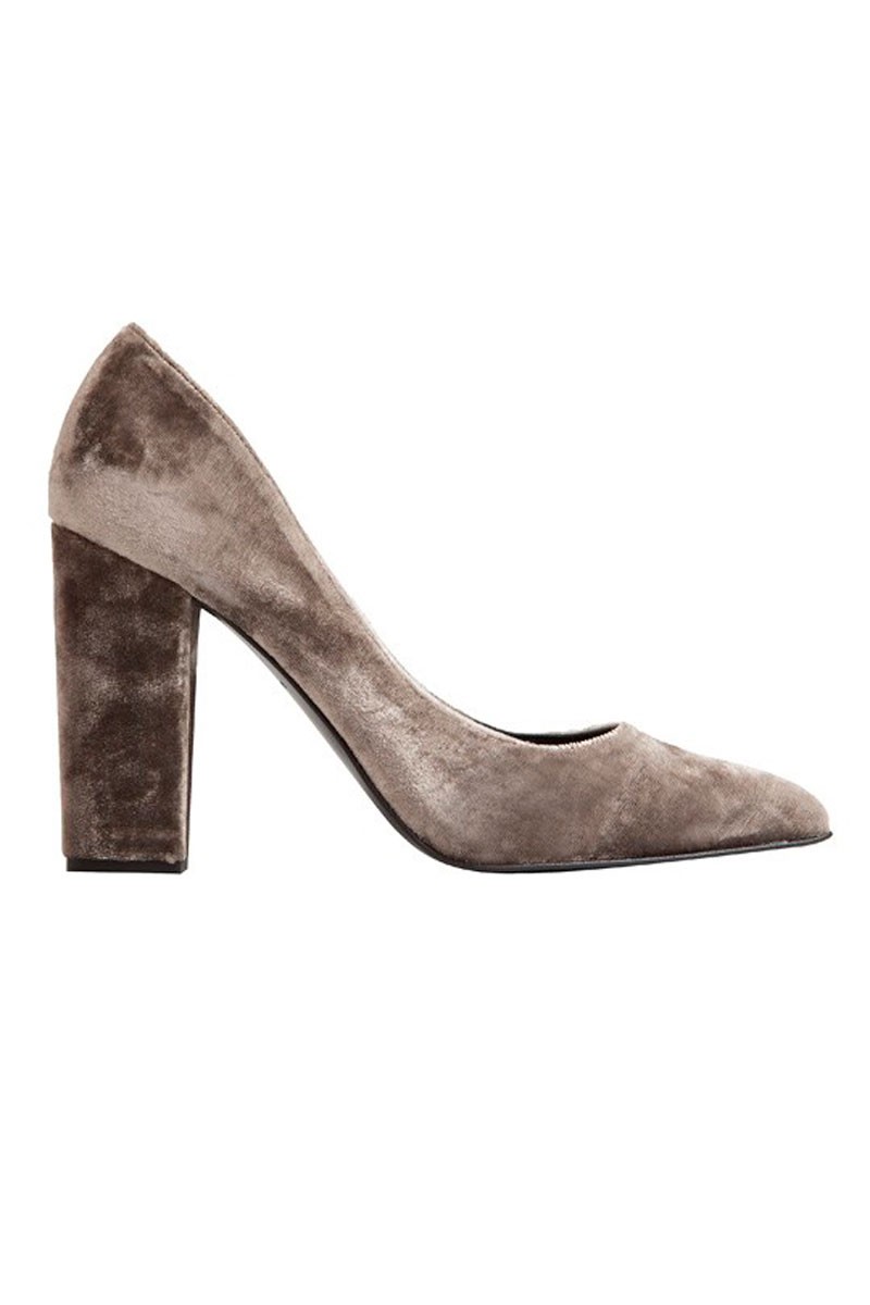 zapato gris perla terciopelo tacon cuadrado stiletto fiesta nochevieja evento ocasion apparentia