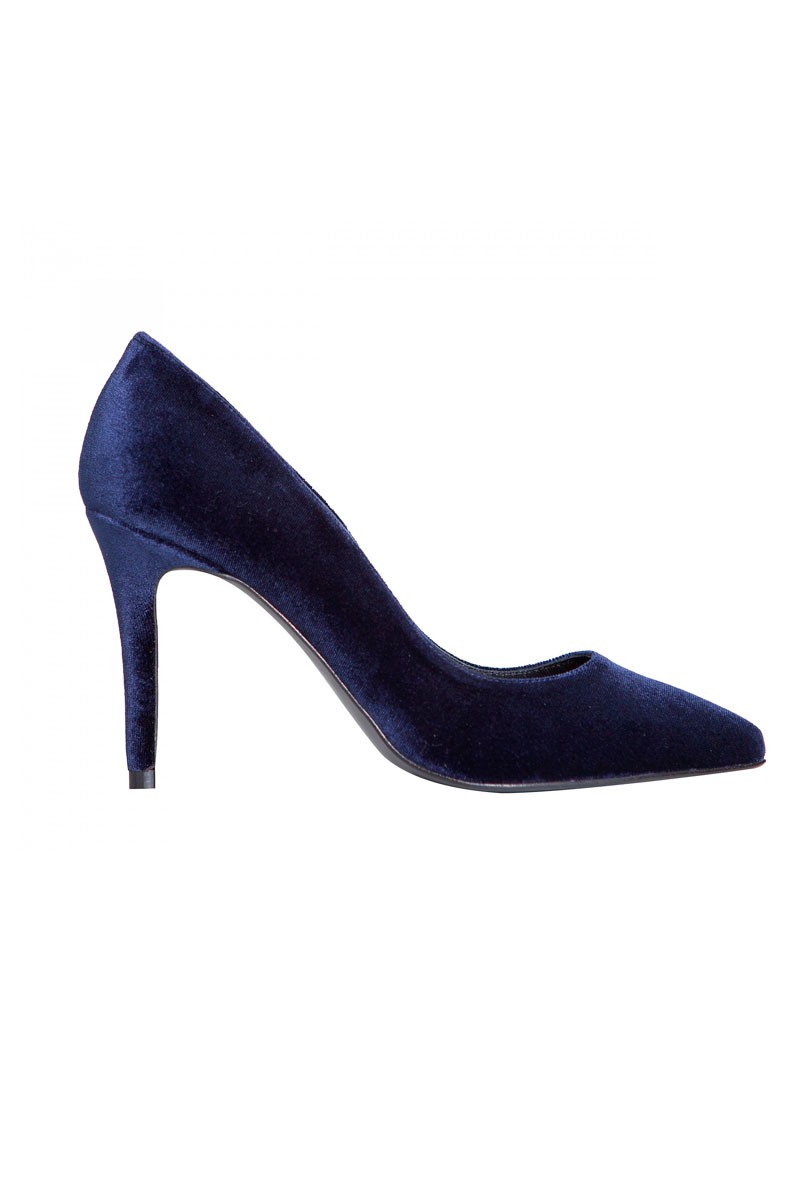 comprar online zapato de salon terciopelo azul fiesta invitada boda evento ocasion bautizo coctel gala apparentia