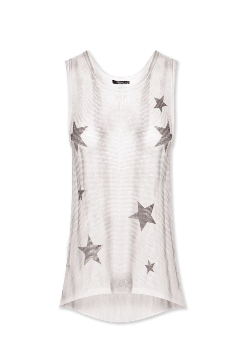 top con estampado de estrellas de tirantes q2