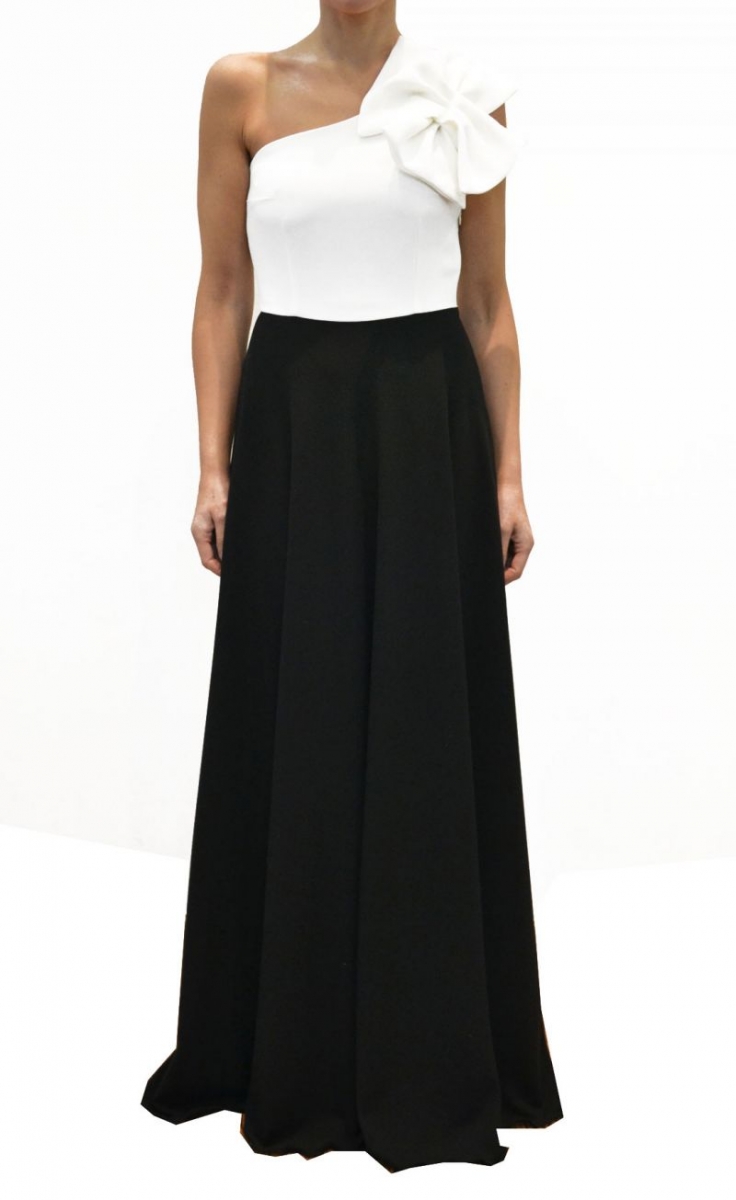 Vestido largo blanco y negro Alex Arimoka
