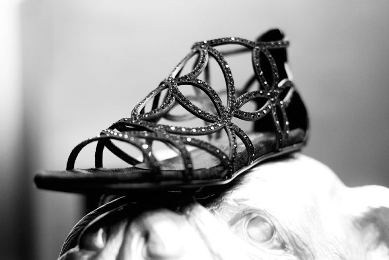 sandalias negras con brillantes de mas34 online