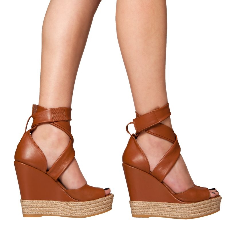 sandalias de plataforma camel de mas34 online
