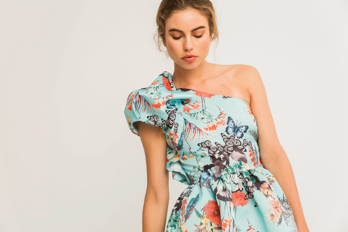 vestido corto para boda estampado con vuelo invitada de comunion graduacion eventos fiesta comunion