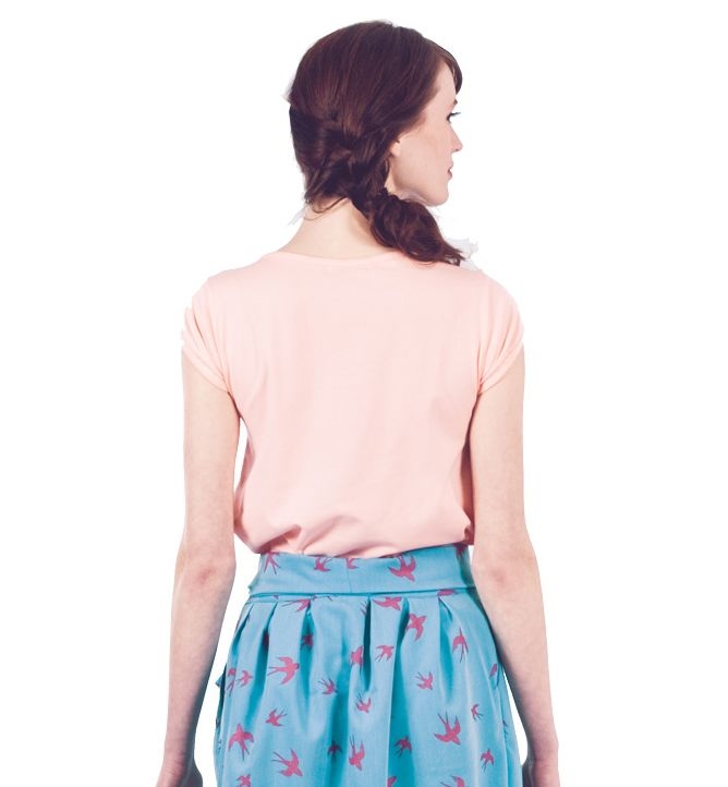 Camiseta rosa palo volantes tul mia