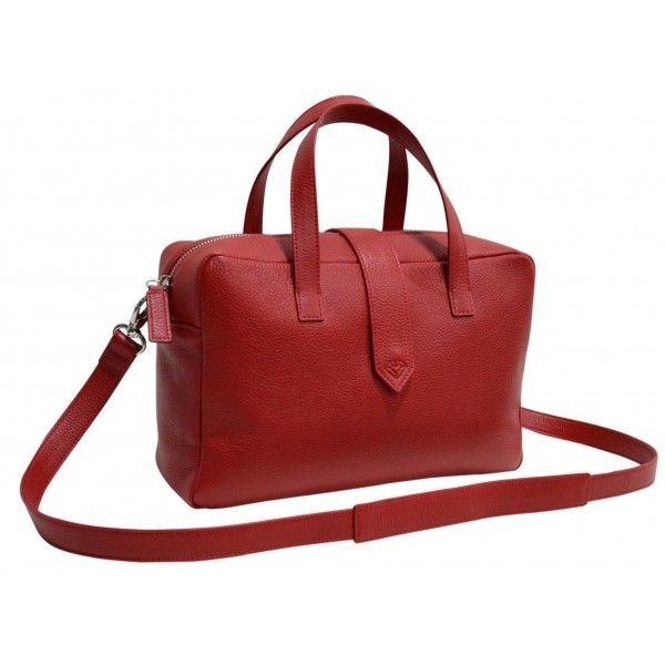 Bolso feria rojo de piel grabada carmen berdonces