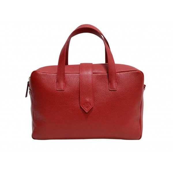 Bolso feria rojo de piel grabada carmen berdonces