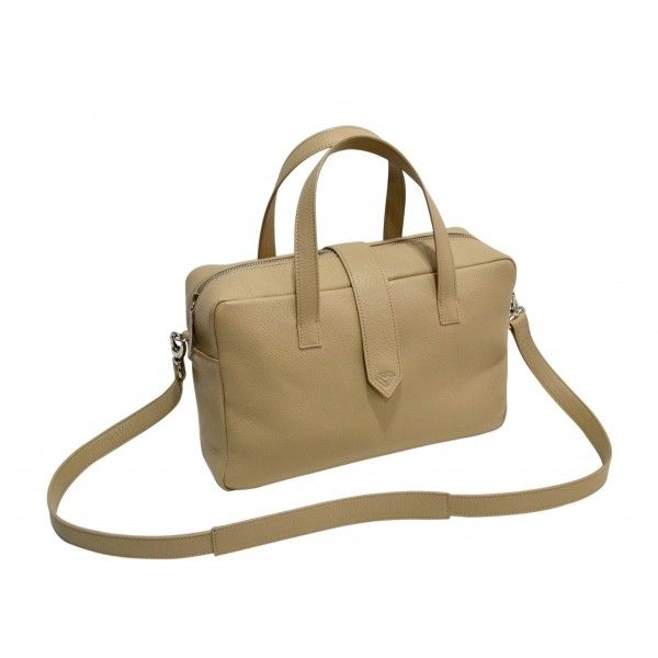 Bolso feria beige de piel grabada carmen berdonces