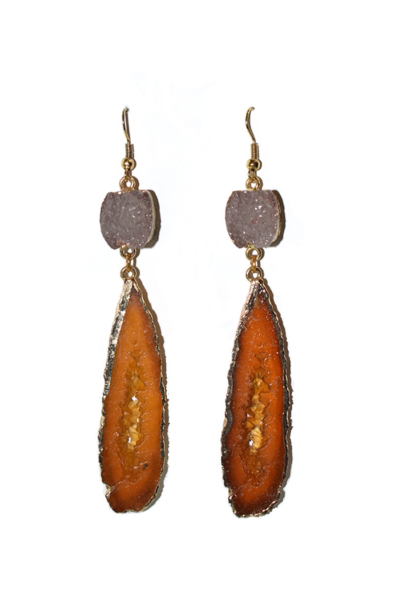 pendientes largos rosa y marron apparentia complemento ideal eventos invitadas fiesta