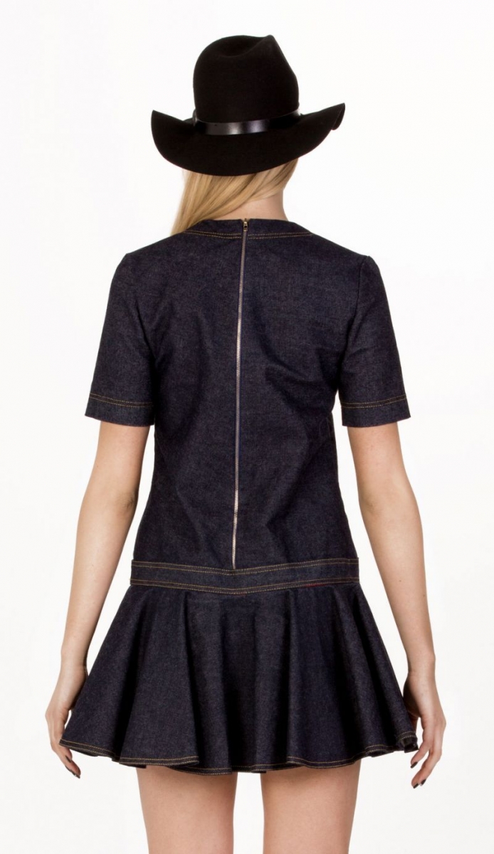 vestido felipe albernaz corto con vuelo vaquero online