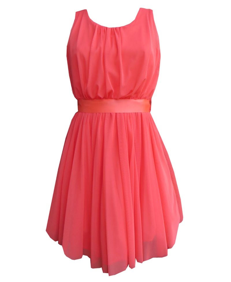 vestido tul rosa coral