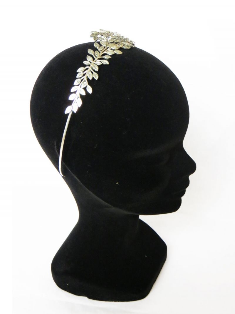 diadema corona de hojas de metal para el pelo invitadas boda online