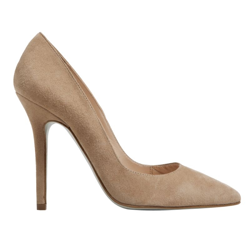 Zapatos de salón stiletto de ante beige