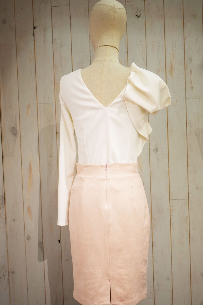 comprar online faldas rectas de antelina rosa para invitadas comuniones eventos apparentia shopping