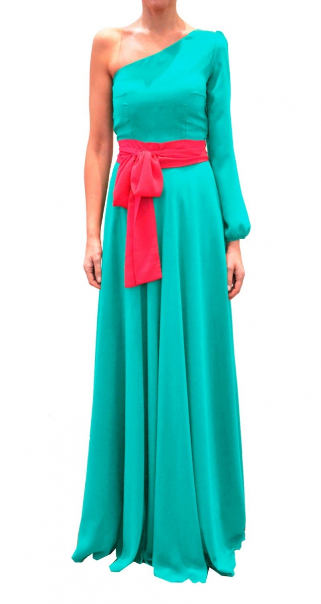 Vestido palabra de honor rojo con escote corazon de arimoka