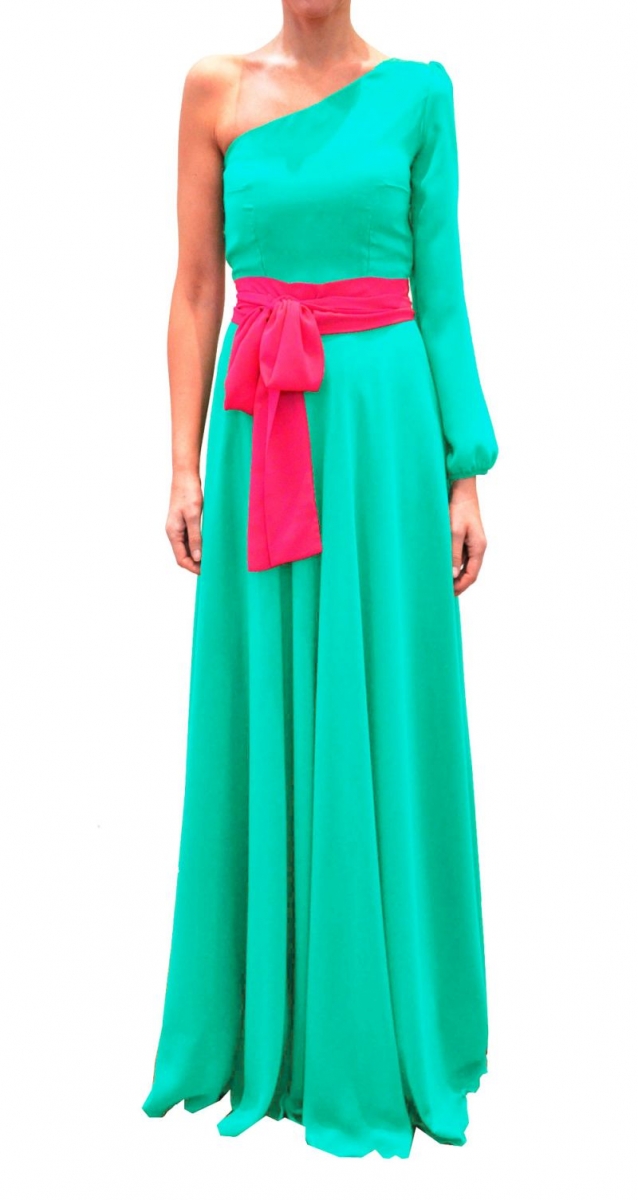 Vestido palabra de honor rojo con escote corazon de arimoka