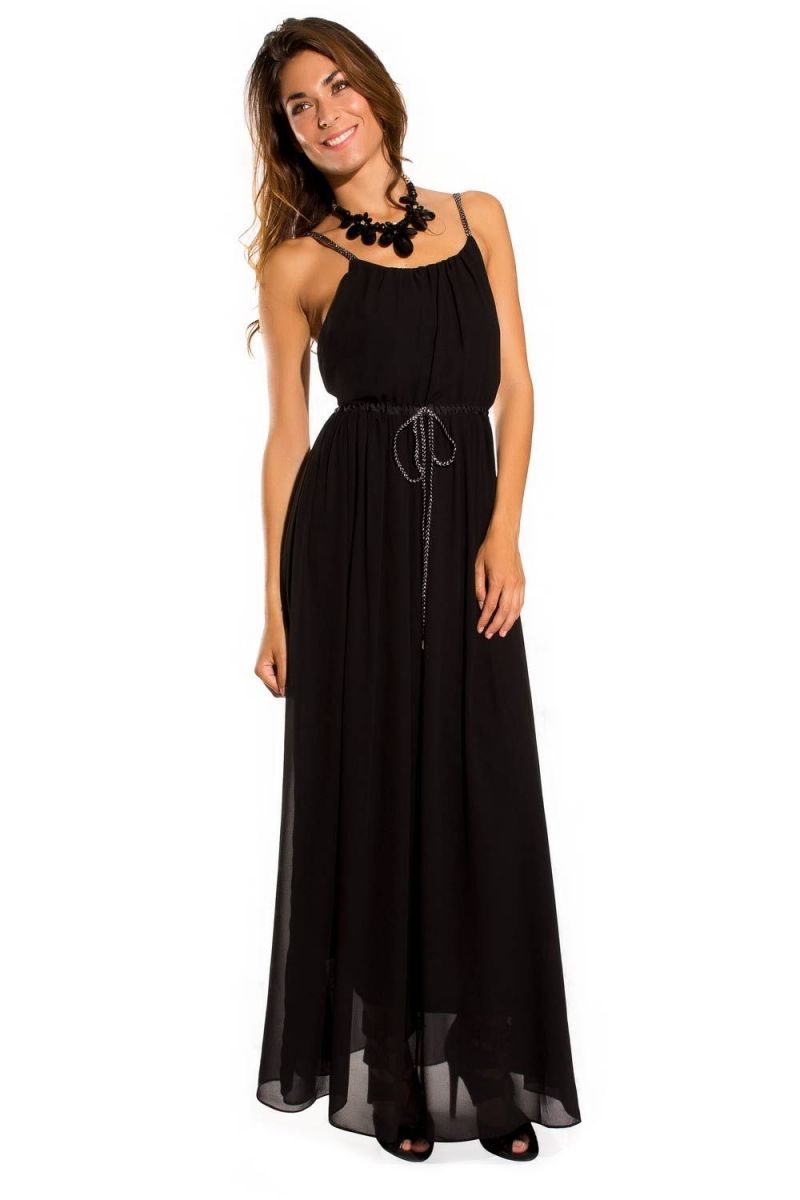 vestido negro largo de fiesta