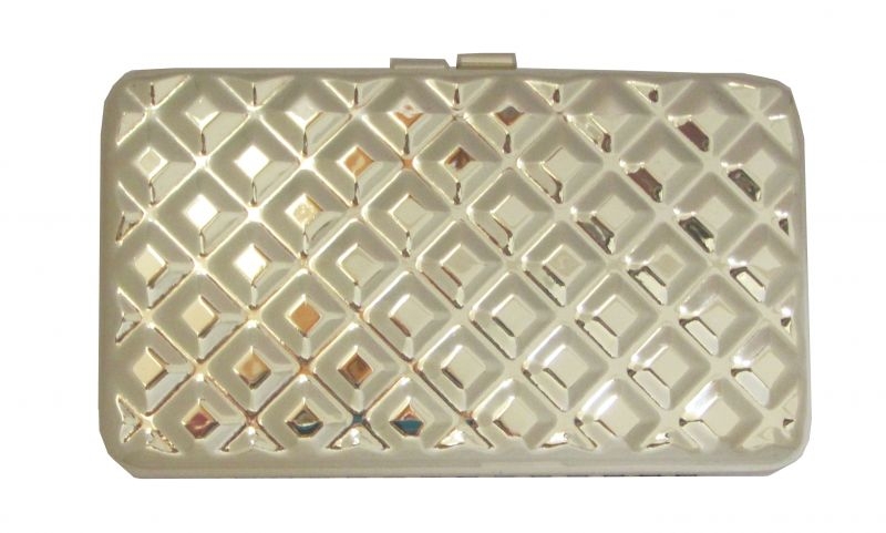 bolso de latón dorado rombos