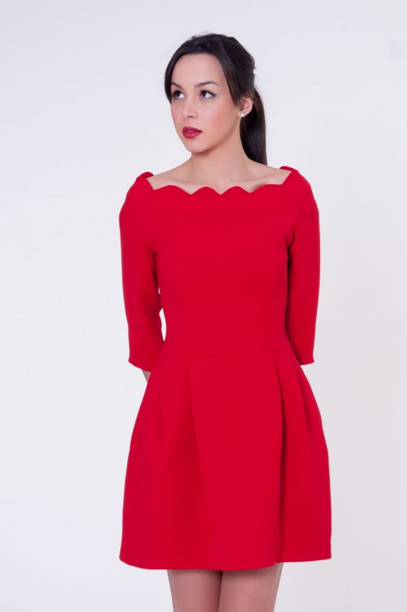 vestido corto rojo d evuelo de blancaspina online