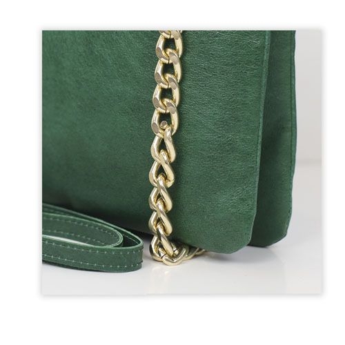 Bolso clutch piel verde SAN en piel de Stella Rittwagen