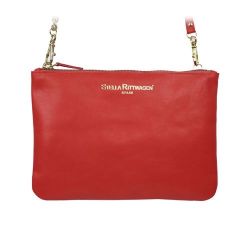 Bolso clutch piel rojo SAN en piel de Stella Rittwagen 