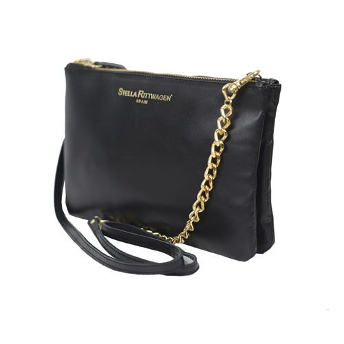 Bolso clutch piel negro SAN en piel de Stella Rittwagen 