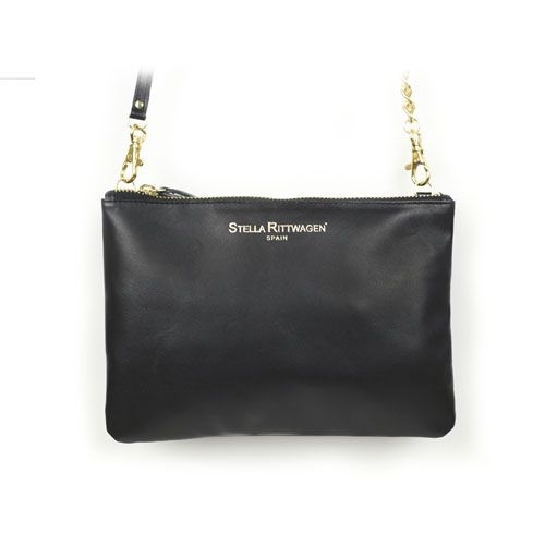 Bolso clutch piel negro SAN en piel de Stella Rittwagen 
