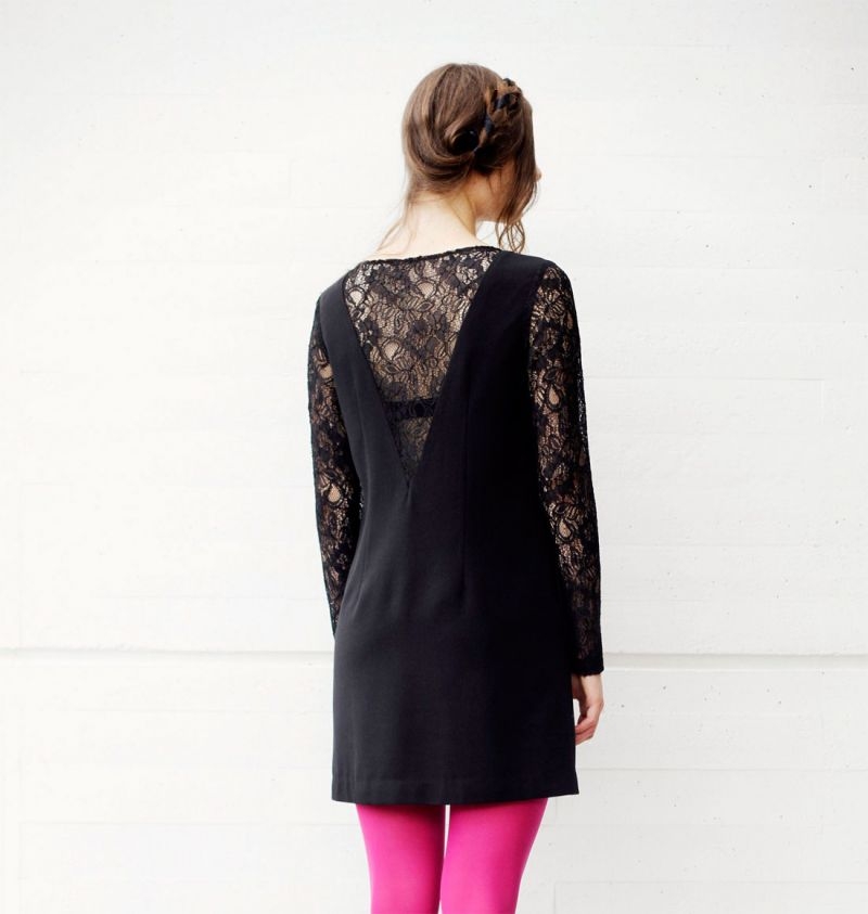 vestido nochevieja fiesta negro con encaje online