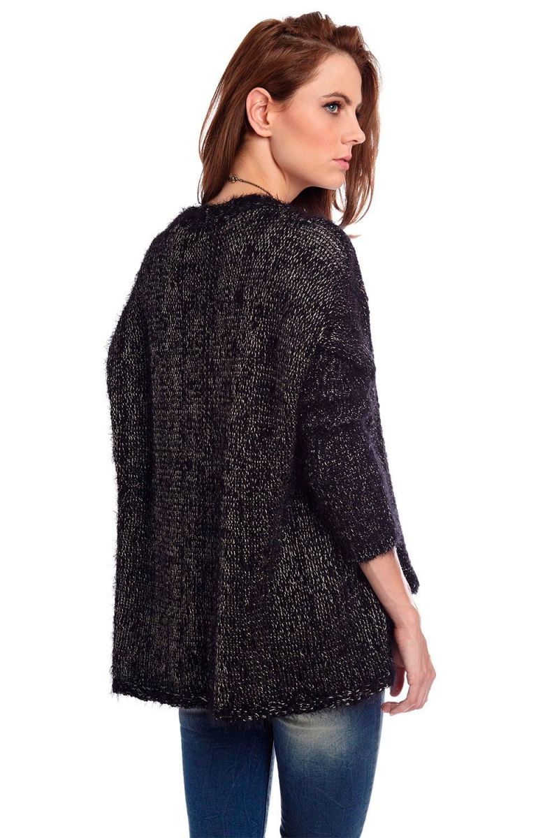 chaqueta de punto de q2 negra y plata online
