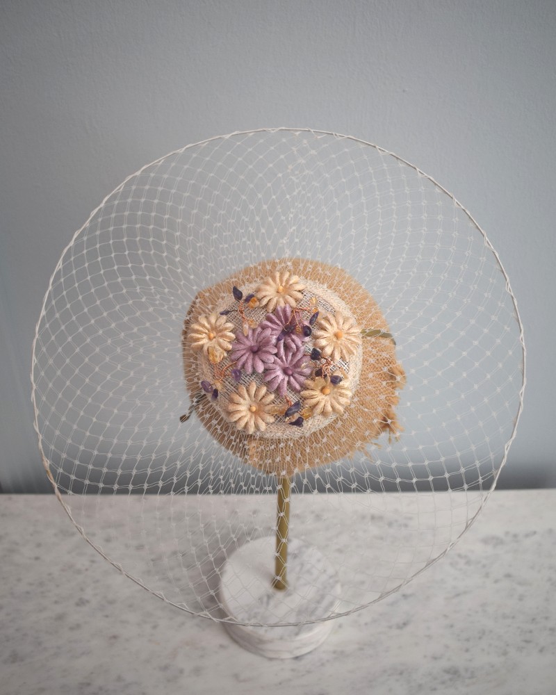 complementos para invitadas tocado red con adorno de flores de terciopelo apparentia comprar online