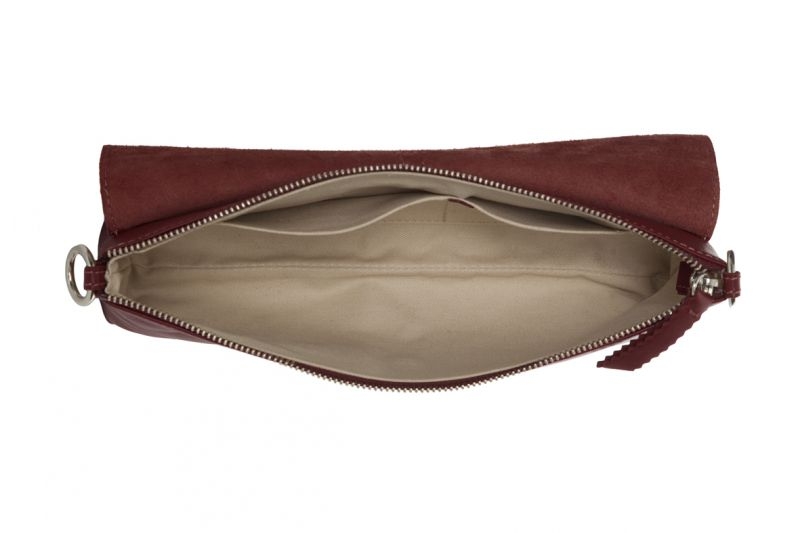 Baguette de Lacambra granate bolso modulable en blandolera o asa corta