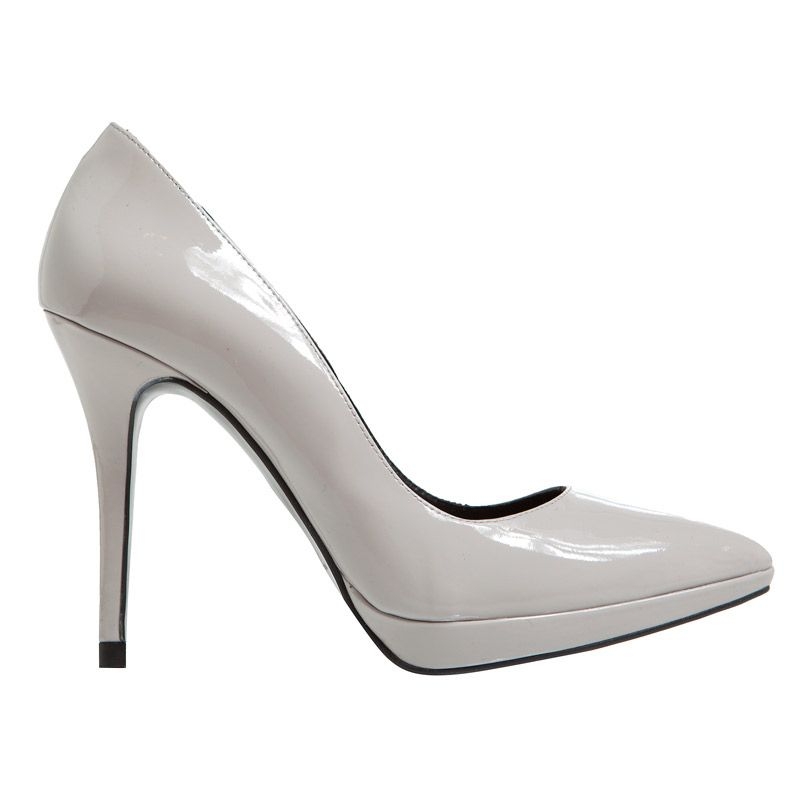 Salones stiletto charol gris blanco de mas34