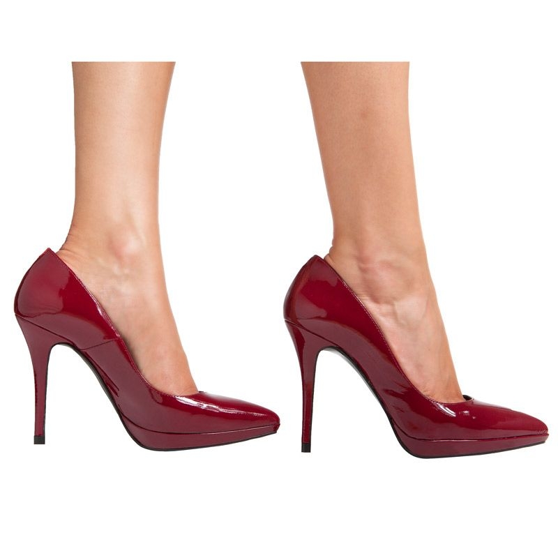 Stiletto Zapato de salón de charol color rojo con plataforma de