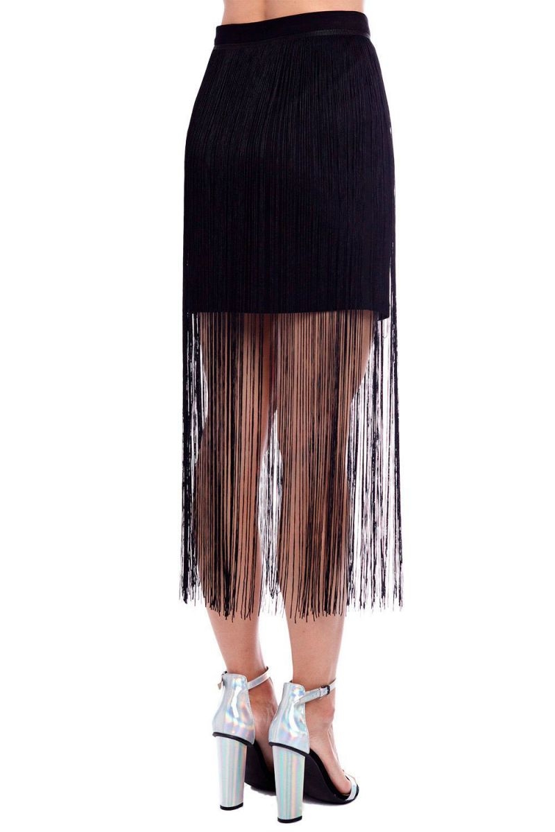 falda brocada negra de q2 online