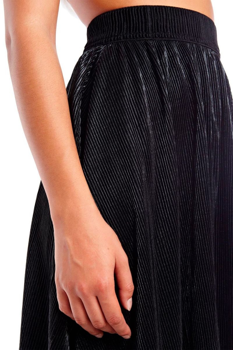 falda larga negra metalizada de q2 online