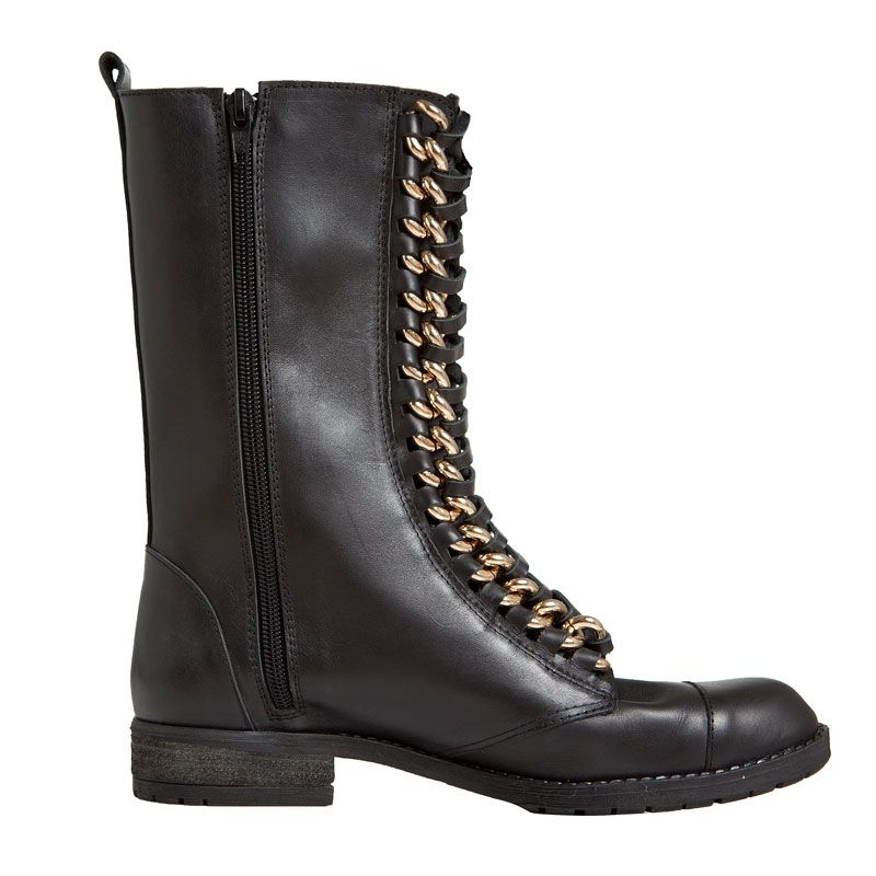 mas34 botas moteras con cadena dorada trendy taste