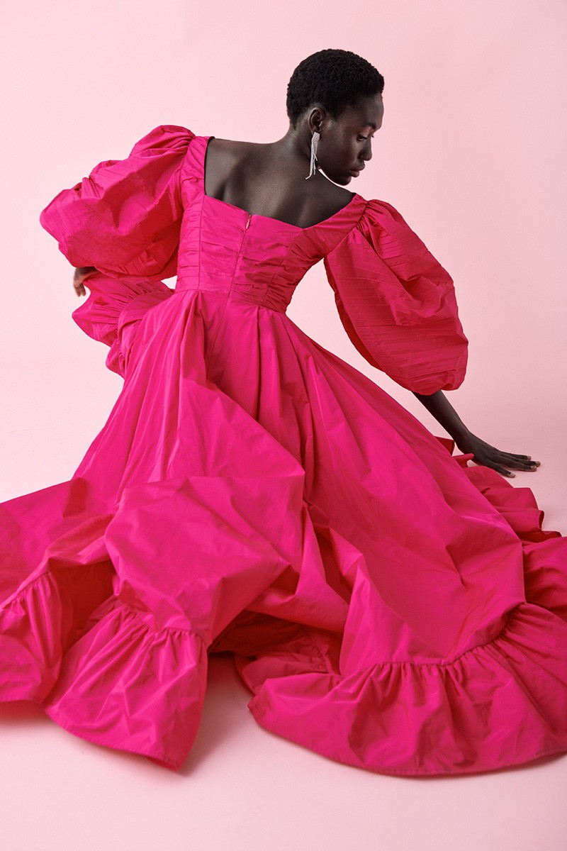 comprar online vestido alta costura largo asimetrico con falda vuelo y escote corazon para invitadas boda fiesta online