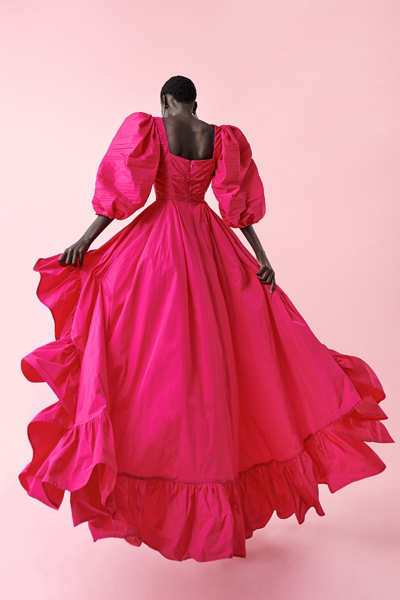 vestido largo asimetrico con falda vuelo y escote corazon para invitadas boda fiesta online