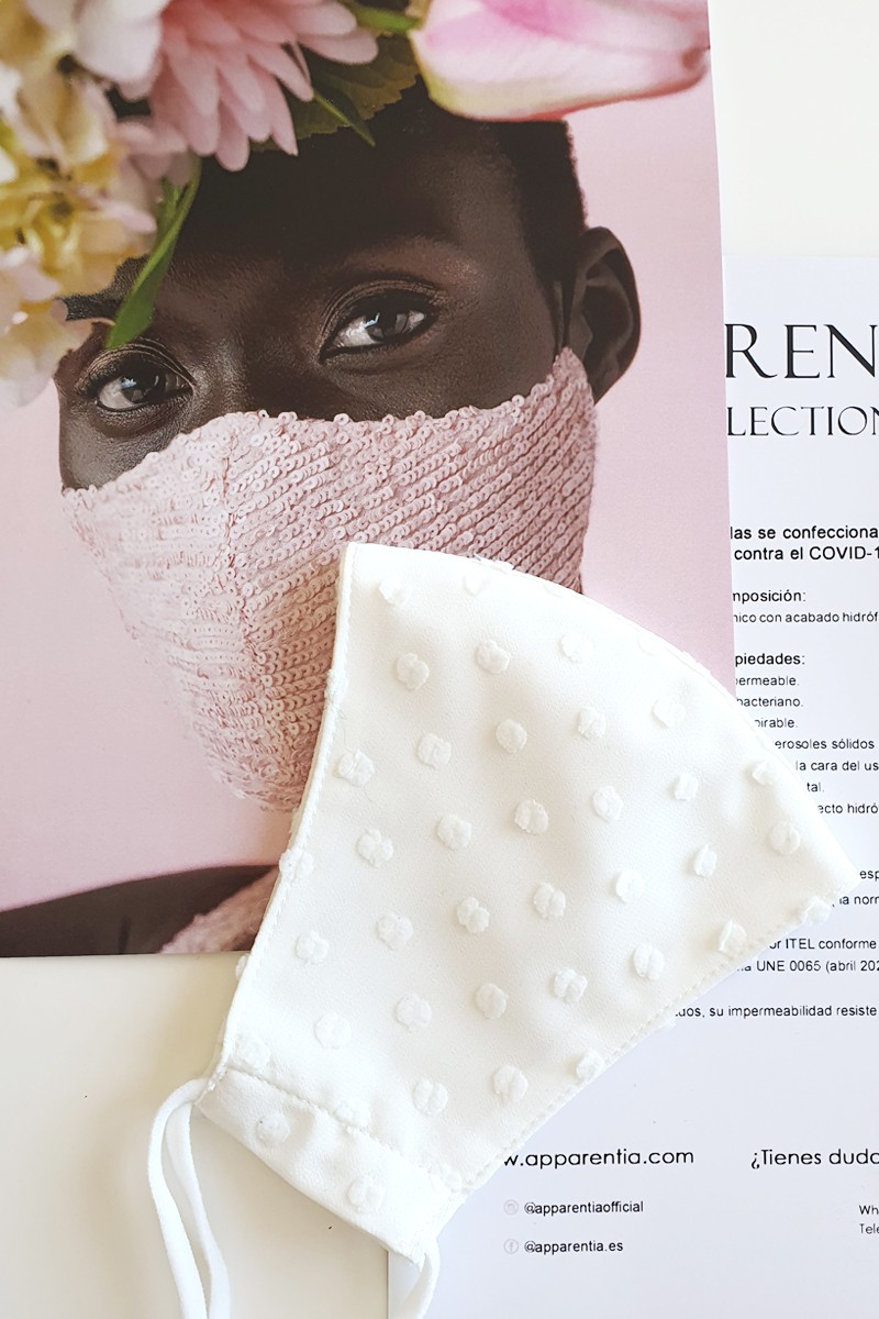 mascarilla de muejer de plumetti blanco homologada covid 19 reutilizable y lavable, comprar online
